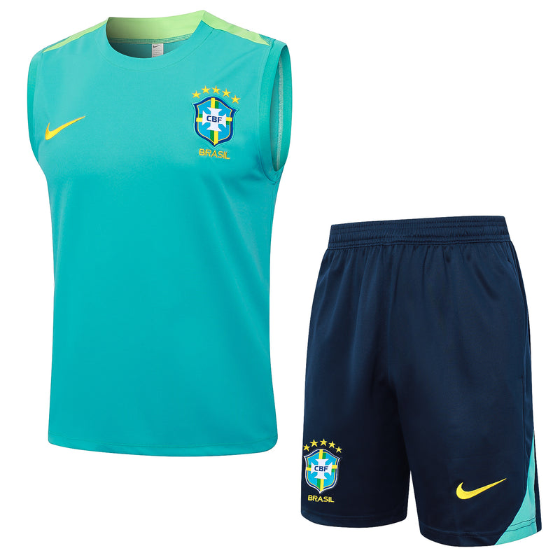 24/25 Conjunto Treino Brasil - Regata - Azul Esverdeado