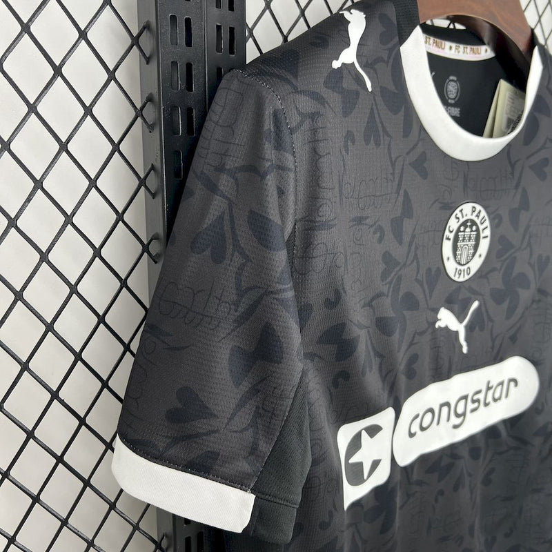 Camisa St. Pauli III Third - Torcedor - Preta