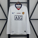 Camisa Retrô Manchester United 2008/2009 Final Champions League - Manga Longa - Branca Away