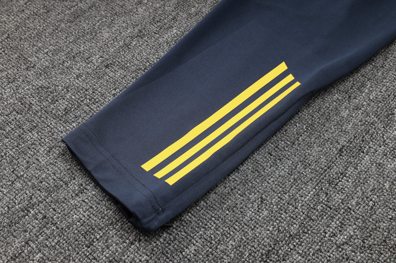 24/25 Conjunto Treino Boca Juniors - Frio Zíper Curto - Azul Escuro