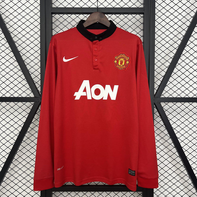 Camisa Retrô Manchester United 2013/14 Home - Manga Longa