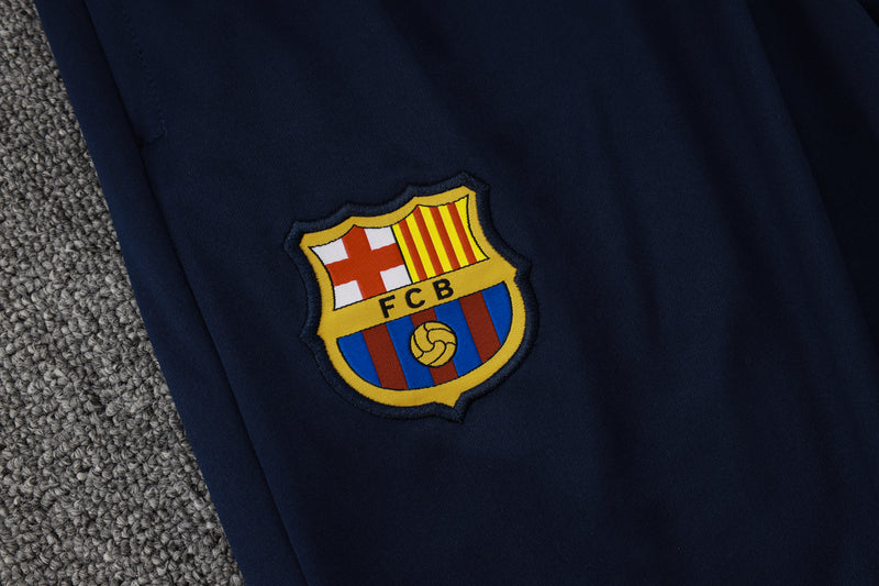 25/26 Conjunto Treino Barcelona - Frio Zíper Curto - Roxo Escuro