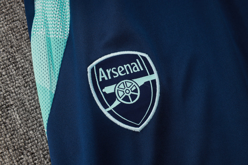 24/25 Conjunto Treino Arsenal - Frio Zíper Curto - Azul Claro