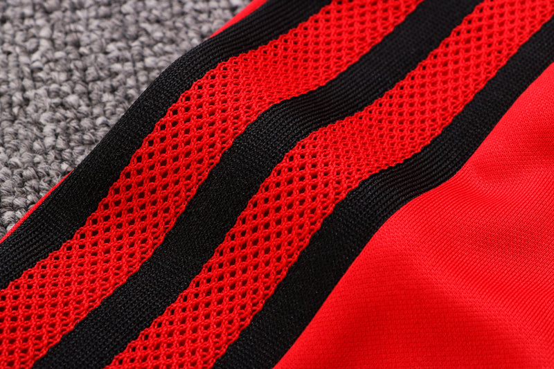 22/23 Conjunto Treino Flamengo - Frio Zíper Curto - Vermelho Amarelo