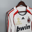 Camisa Retrô Milan 2006/2007 Branca Champions Final - Manga Longa Adidas