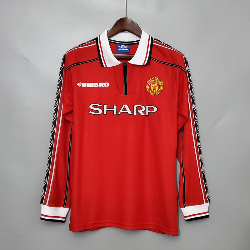 Camisa Retrô Manchester United 1998/1999 I Home - Manga Longa Umbro