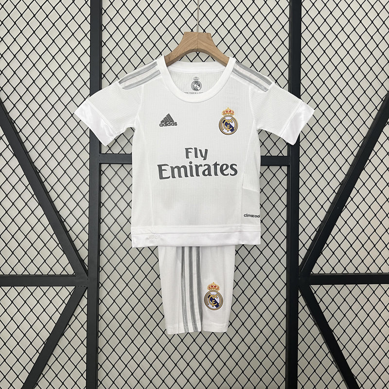 Conjunto Infantil Retrô - Real Madrid 2015/16 I Home