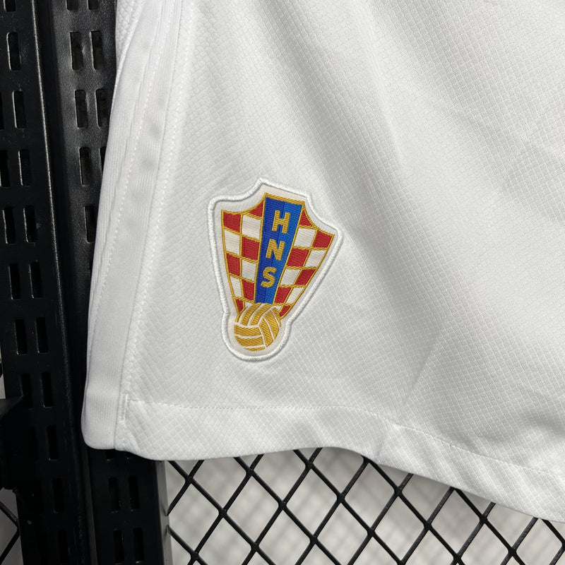 Short Croácia 2024/25 Euro I Home - Branco