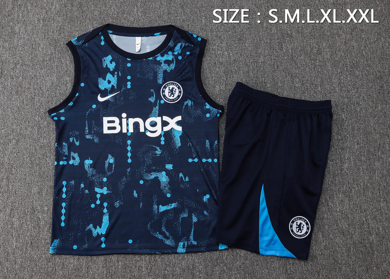 24/25 Conjunto Treino Chelsea Regata - Azul Escuro