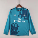 Camisa Retrô Real Madrid 2017/2018 III Third Azul Gol Bicicleta CR7 - Manga Longa Adidas