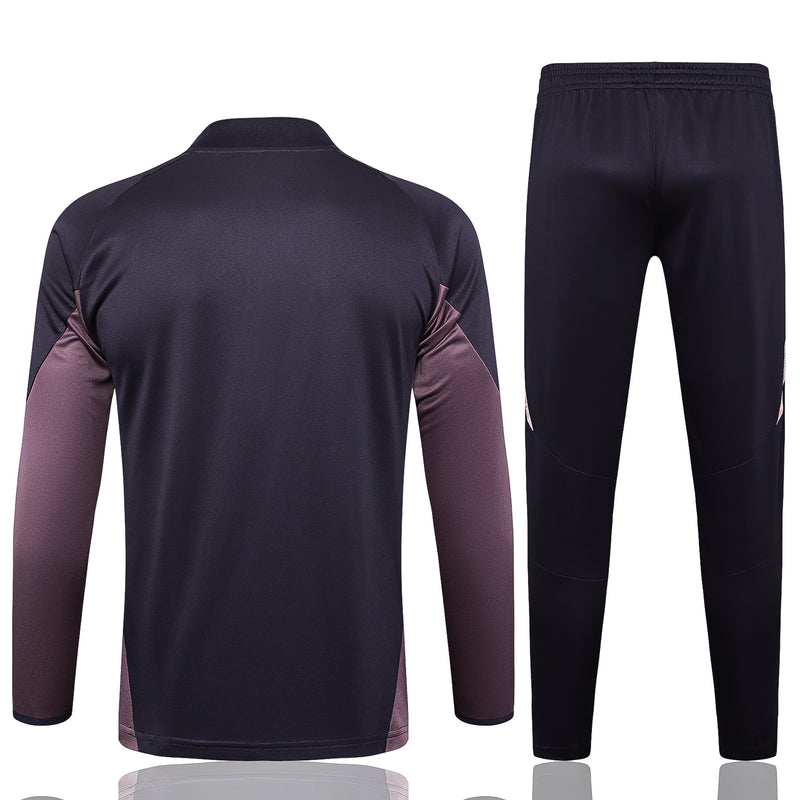 24/25 Conjunto Treino Arsenal - Frio Zíper Curto - Roxo Escuro