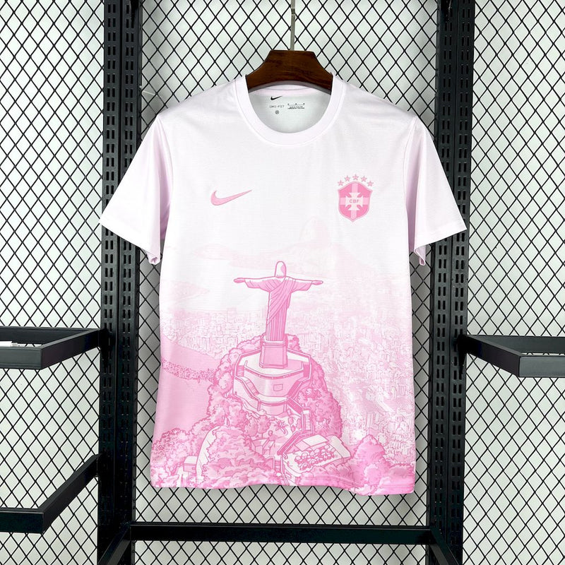 Camisa Brasil Edição Especial Cristo Redentor - Torcedor - Rosa