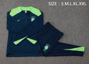24/25 Conjunto Treino Brasil - Frio Zíper Curto - Azul Escuro