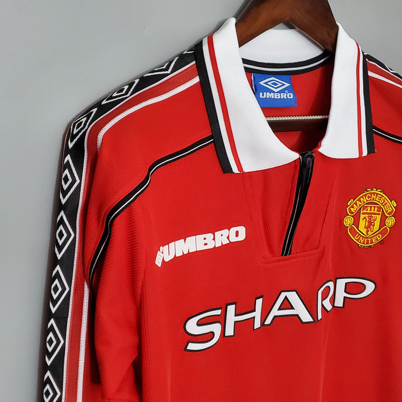 Camisa Retrô Manchester United 1998/1999 I Home - Manga Longa Umbro