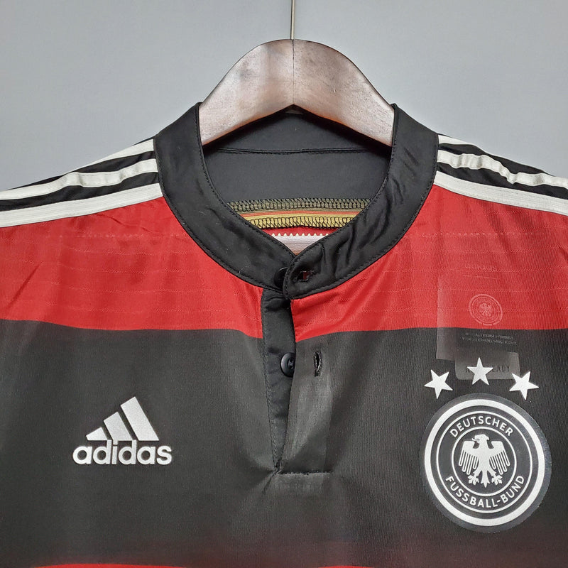 Camisa Retrô Alemanha 2014 II Away - Preta e Vermelha - Adidas