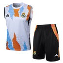 24/25 Conjunto Treino Real Madrid Regata - Branco Laranja
