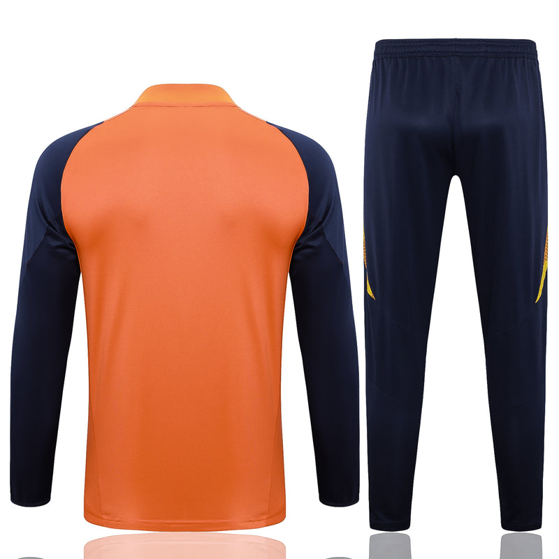 24/25 Conjunto Manchester United - Frio Zíper Curto - Laranja
