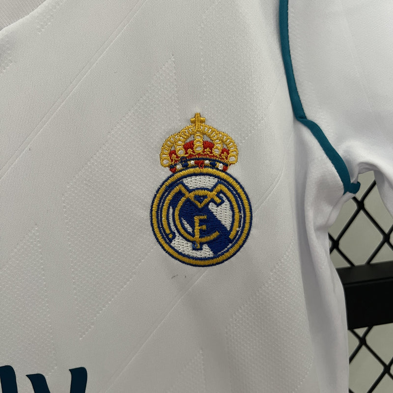 Conjunto Infantil Retrô - Real Madrid 2017/18 I Home