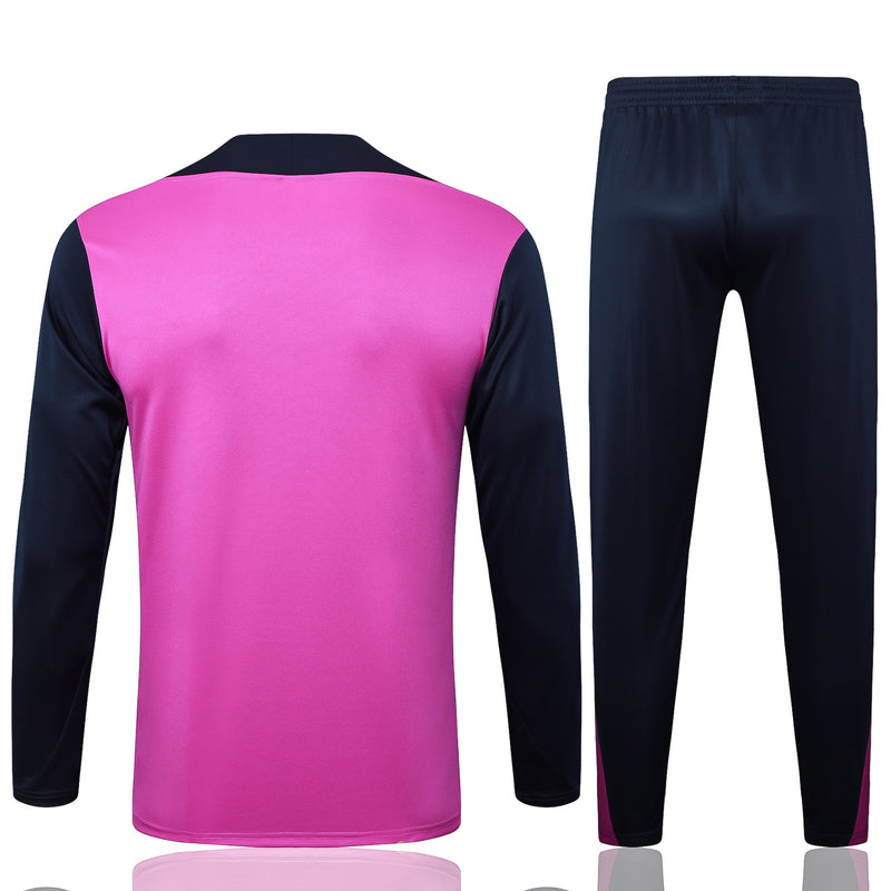 25/26 Conjunto Treino Barcelona - Frio Zíper Curto - Rosa