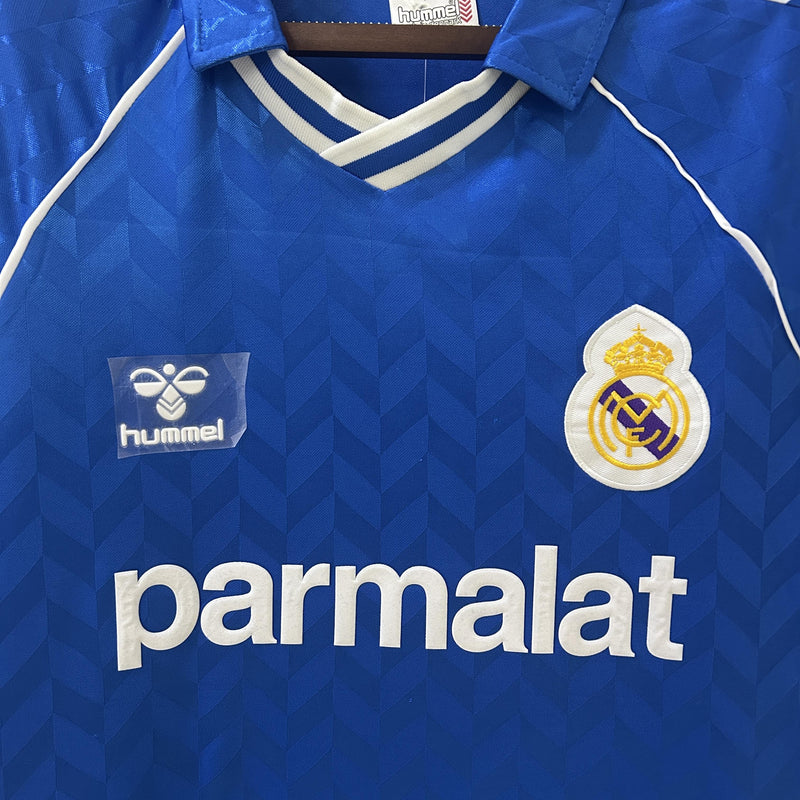 Camisa Retrô Real Madrid 1986/1988 II Away - Azul - Hummel