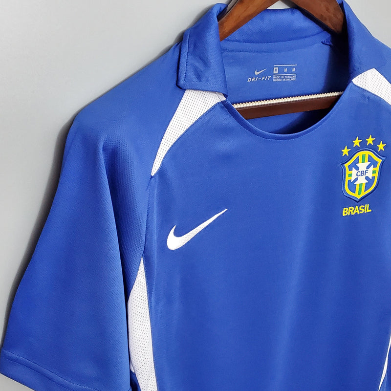 Camisa Retrô Brasil 2002 II Away - Azul - Nike