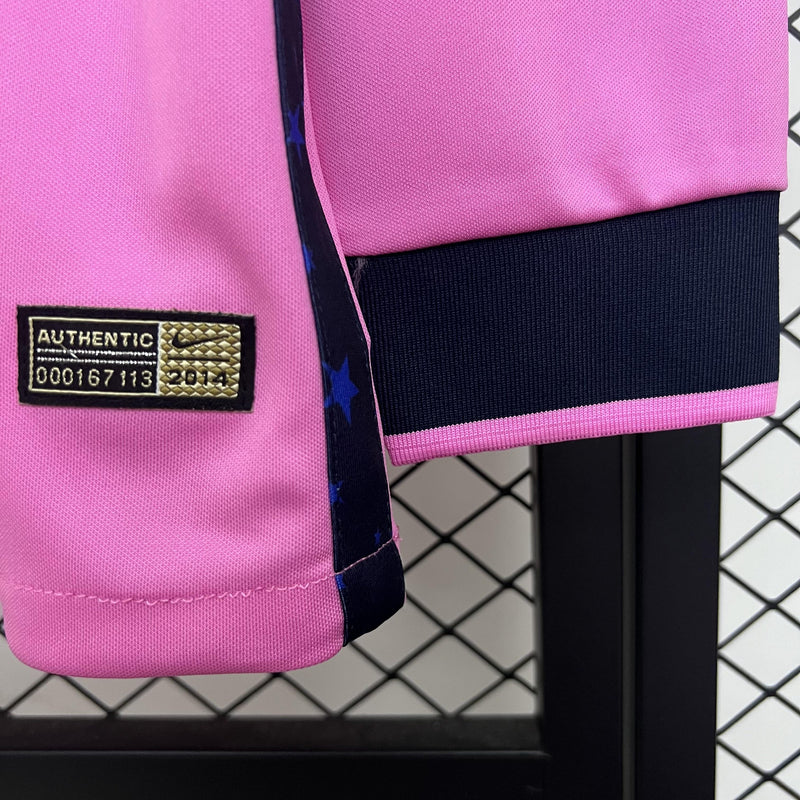 Camisa Retrô Boca Juniors 2013/2014 II Away - Manga Longa - Rosa