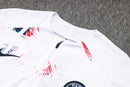24/25 Conjunto Treino PSG - Frio Zíper Curto - Branco