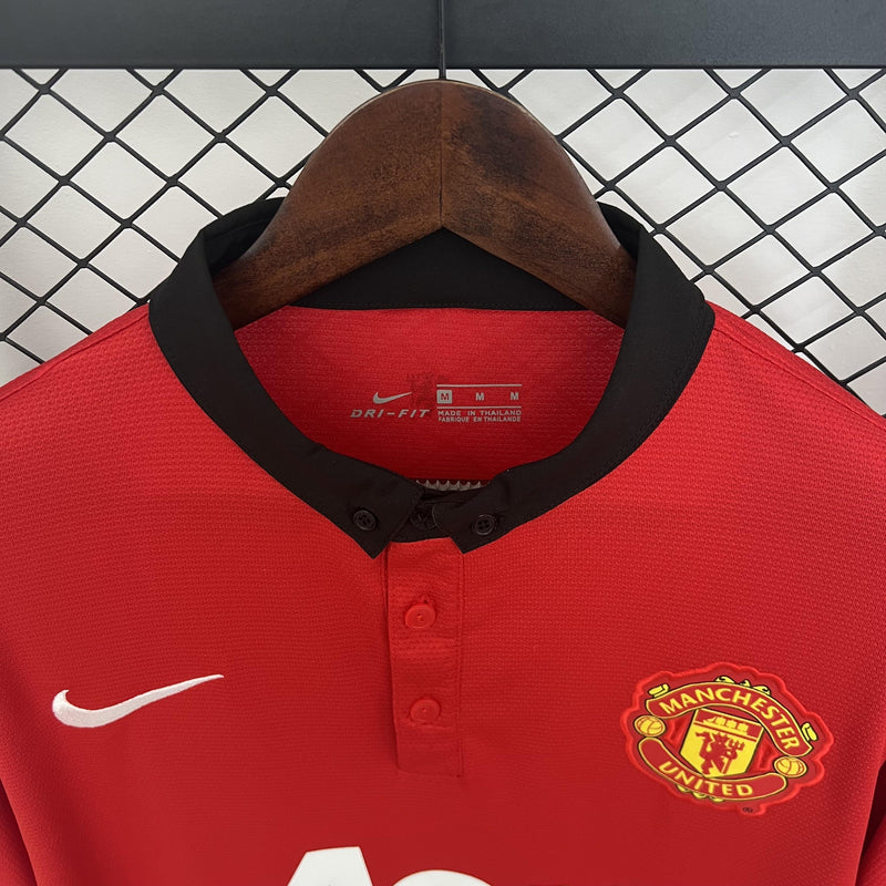 Camisa Retrô Manchester United 2013/14 Home - Manga Longa