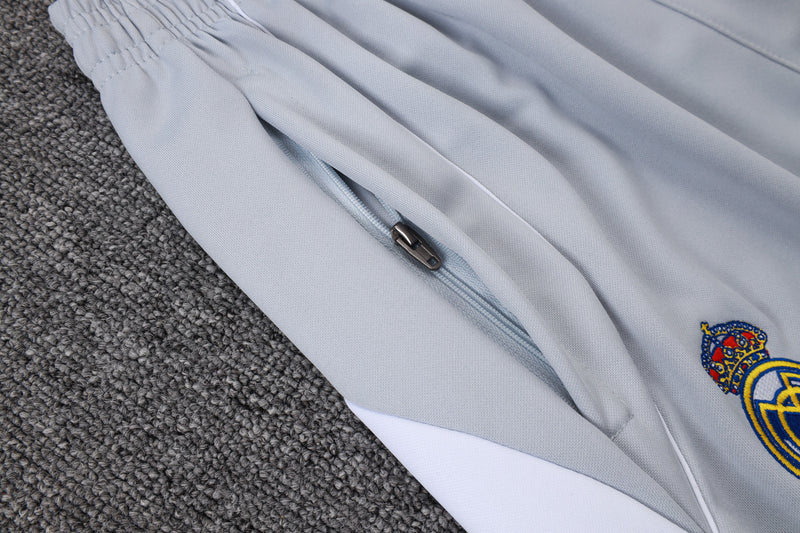 25/26 Conjunto Real Madrid 'Urban Purist' - Frio Zíper Longo - Branco