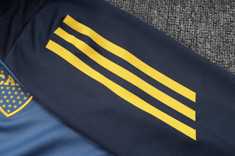 24/25 Conjunto Treino Boca Juniors - Frio Zíper Curto - Azul Escuro
