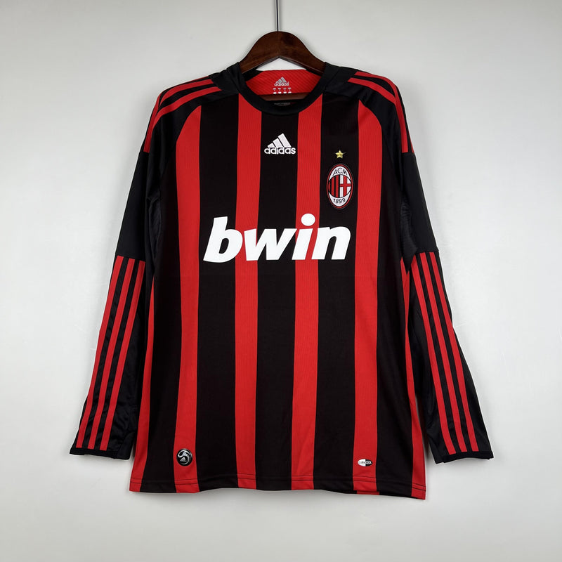 Camisa Retrô Milan 2008/2009 I Home - Manga Longa Adidas