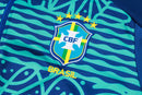 24/25 Conjunto Treino Brasil - Frio Zíper Curto - Azul