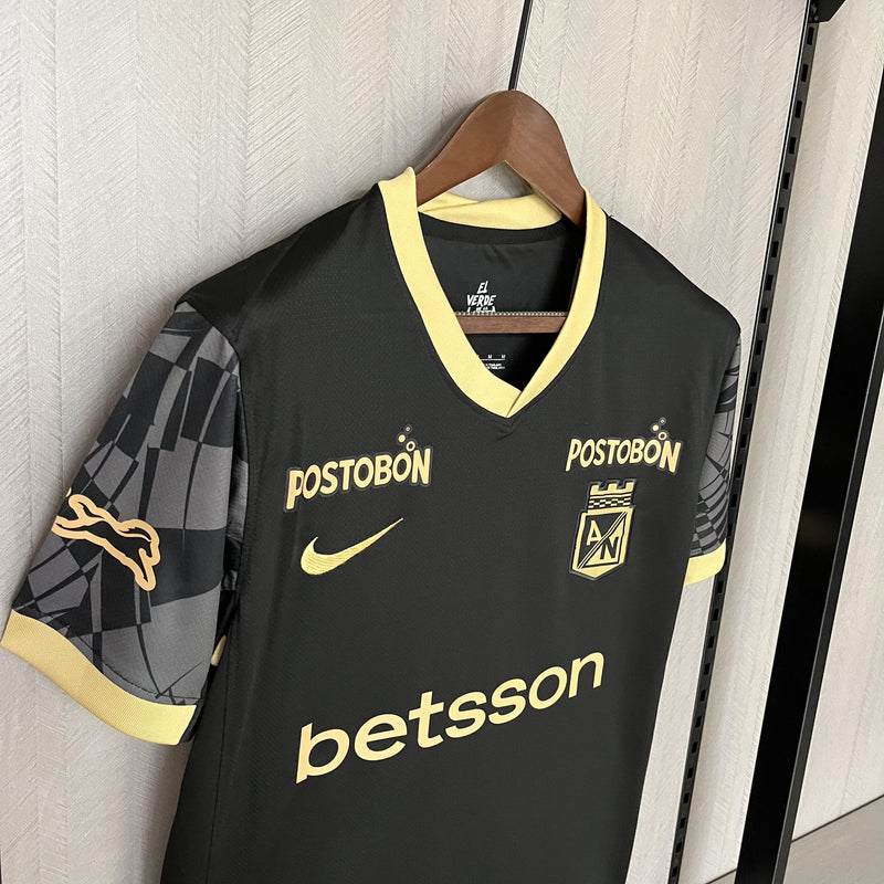 Camisa Atlético Nacional 25/26 II Away - Torcedor - Todos Patrocínios - Preta
