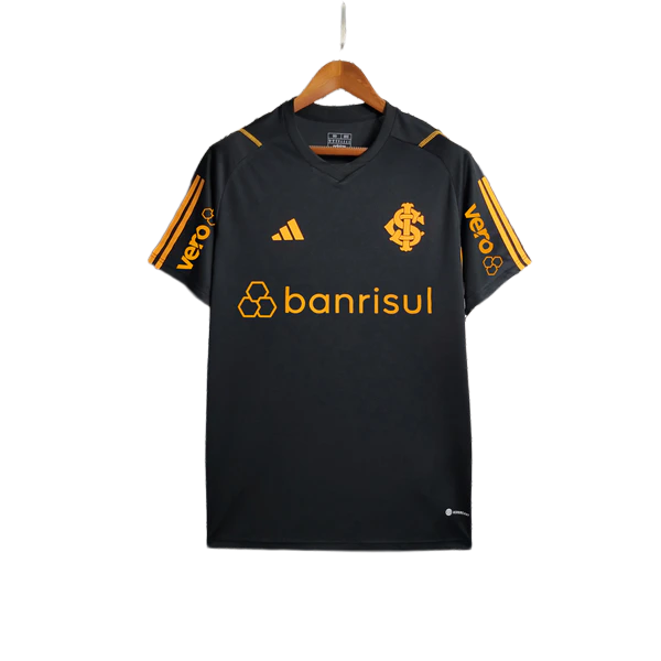 Camisa Internacional 23/24 Treino - Preto - Todos os Patrocínios - Versão Torcedor