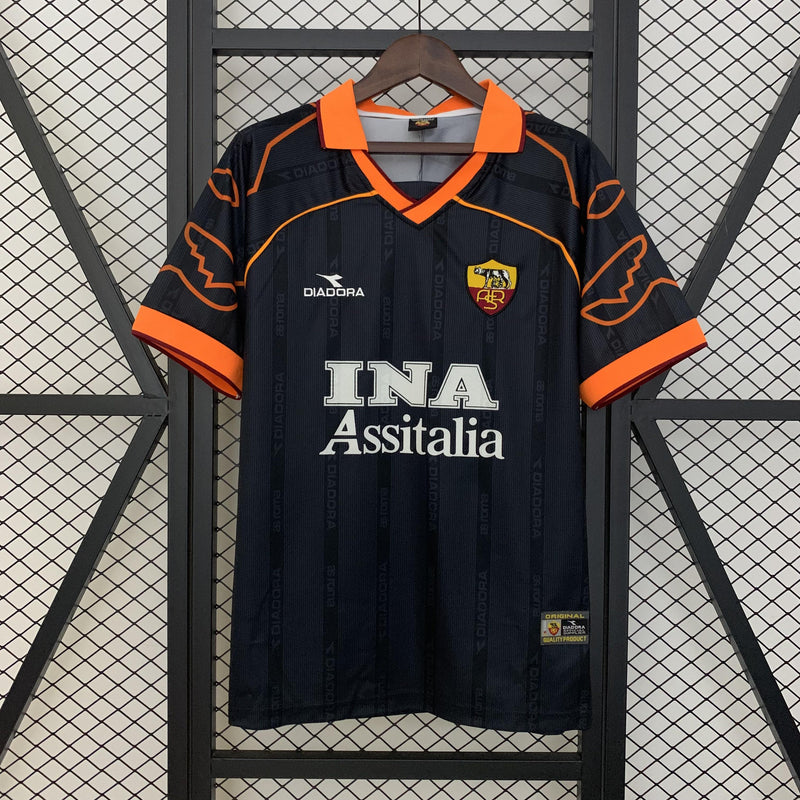 Camisa Retrô Roma 1999/2000 II Away - Preta - Diadora
