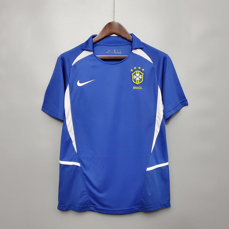 Camisa Retrô Brasil 2002 II Away - Azul - Nike