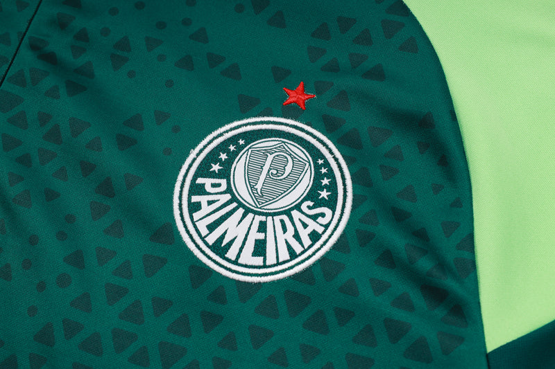 24/25 Conjunto Treino Palmeiras - Frio Zíper Curto - Verde Escuro