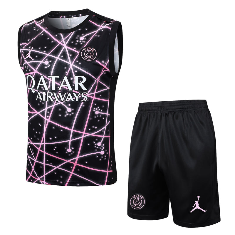 25/26 Conjunto Treino PSG Regata - Preto Luzes Rosas