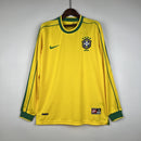 Camisa Retrô Brasil 1998 I Amarela - Manga Longa Nike