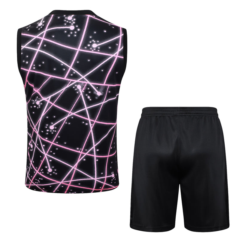 25/26 Conjunto Treino PSG Regata - Preto Luzes Rosas
