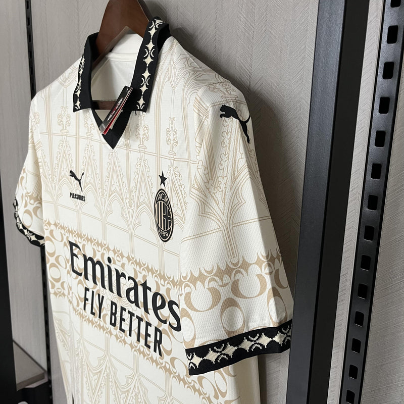 Camisa Milan 2024/25 Puma x Pleasures Especial - Torcedor - Bege