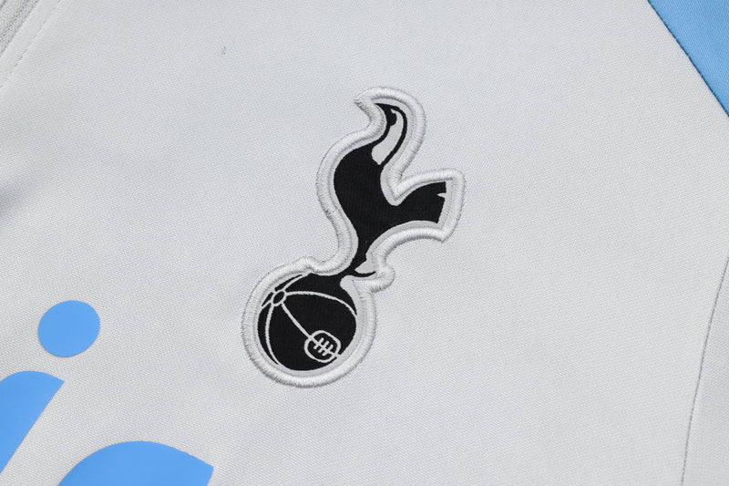 24/25 Conjunto Treino Tottenham - Frio Zíper Curto - Branco