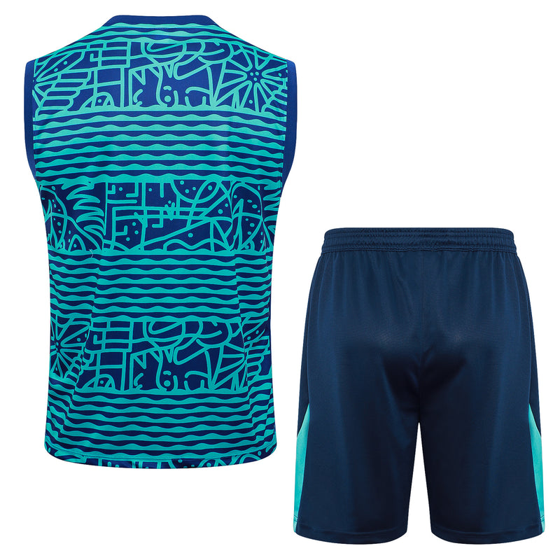 24/25 Conjunto Treino Brasil - Regata - Azul Colorido