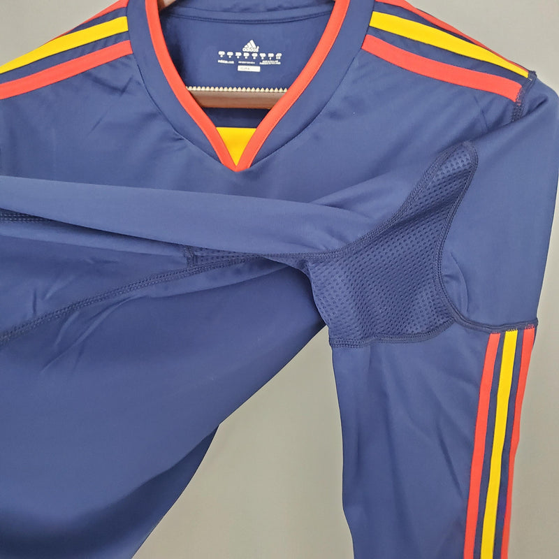 Camisa Retrô Espanha Final Copa 2010 II Away - Azul - Manga Longa Adidas
