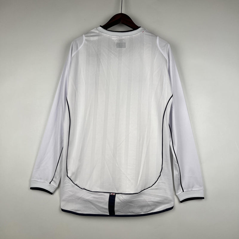 Camisa Retrô Inglaterra 2002 I Home - Manga Longa Umbro