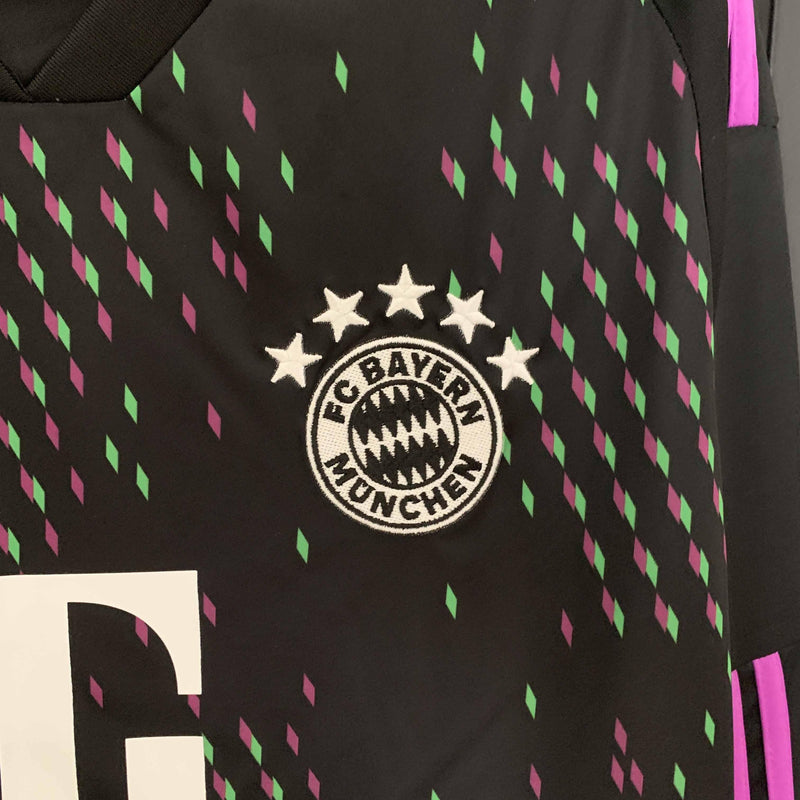 Camisa Bayern de Munique 2023/24 II Away - Torcedor Manga Longa - Preta