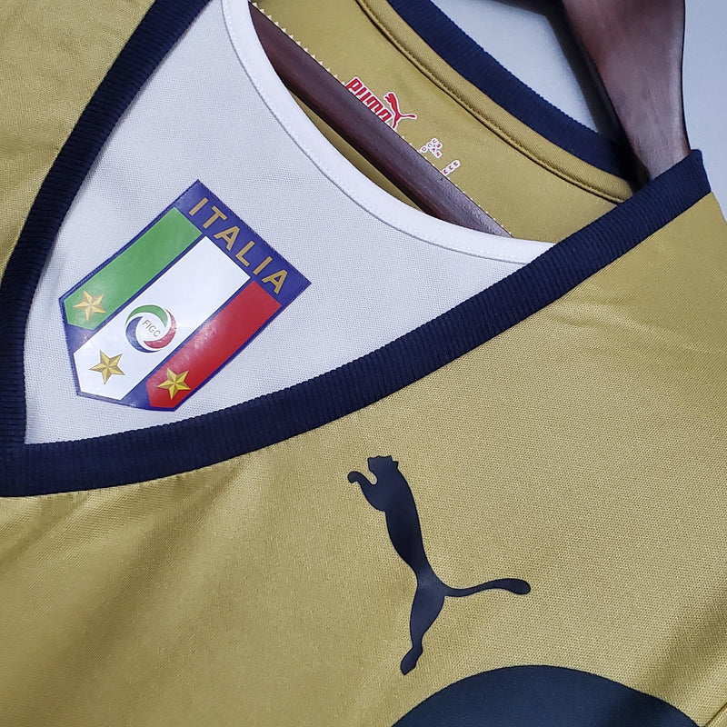 Camisa Retrô Itália 2006 Dourada Goleiro