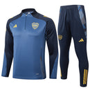 24/25 Conjunto Treino Boca Juniors - Frio Zíper Curto - Azul Escuro