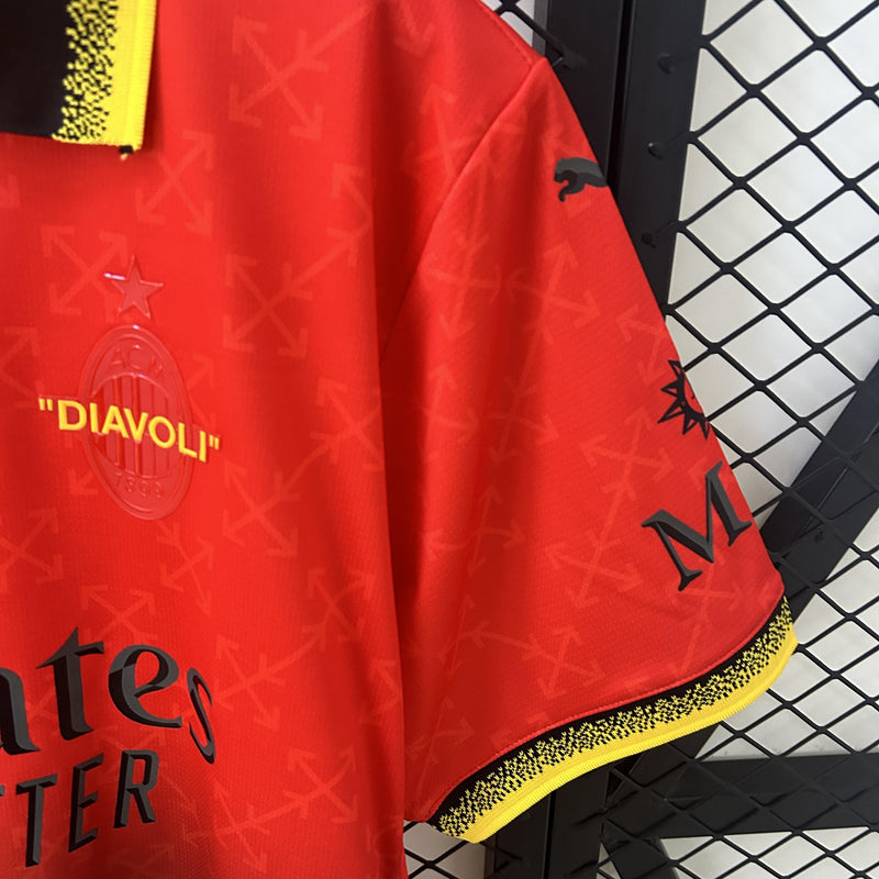 Camisa Milan 2025/26 Puma x Off-White - Vermelha - Torcedor