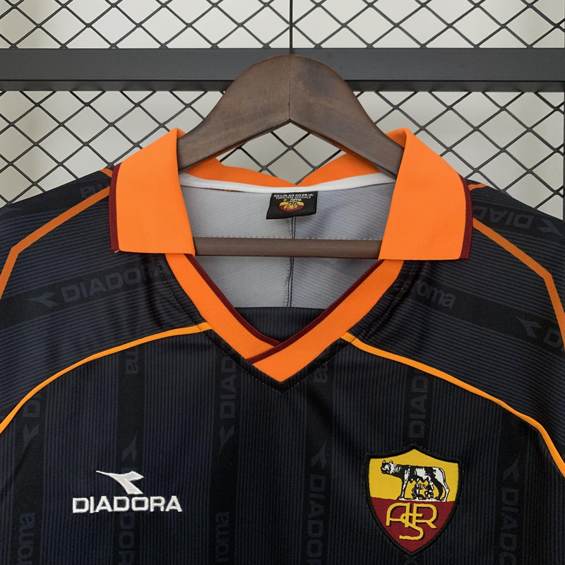 Camisa Retrô Roma 1999/2000 II Away - Preta - Diadora
